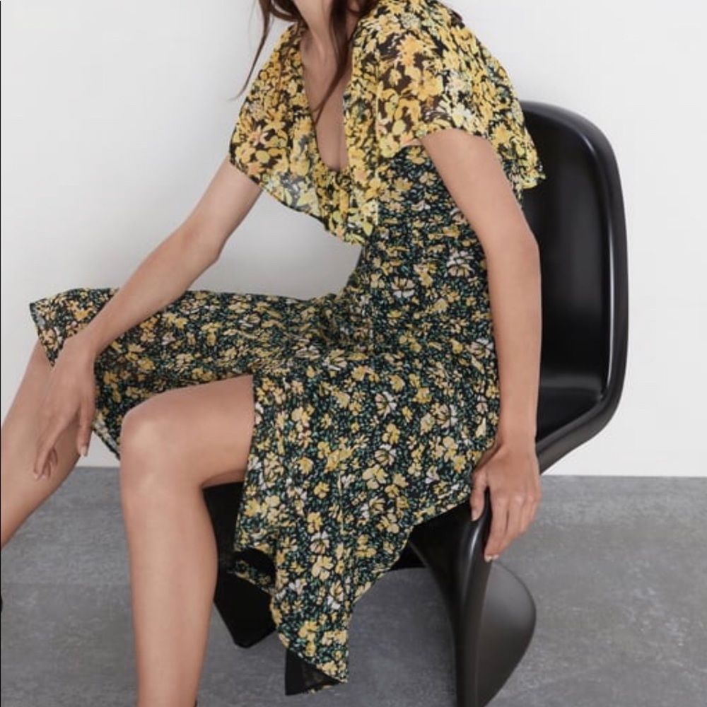 Zara floral print dress NWT XS